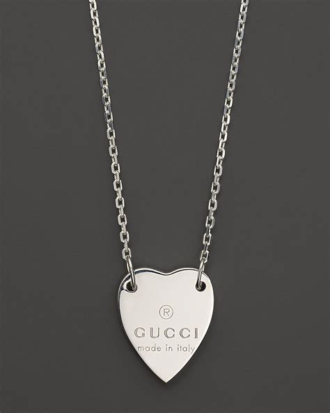 gucci trademark necklace with heart pendant|gucci love heart necklace.